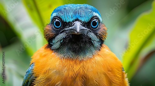 adult male Bluecrowned Motmot Momotus momota with green blue and black plumage native to Honduras Central America photo