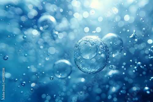 An image of a lot of blue bubbles, high quality, high resolution