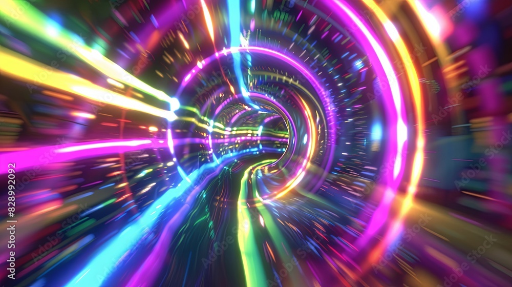 Luminous abstract circular tunnel. Futuristic technological style with the effect of a sense of depth, movement and energy. Illustration for banner, poster, cover, brochure or presentation. Luminous abstract circular tunnel. Futuristic technological style with the effect of a sense of depth, movement and energy. Illustration for banner, poster, cover, brochure or presentation.
