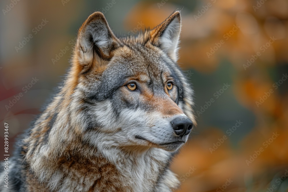Digital artwork of large grey wolf, image of grey wolf, high quality, high resolution