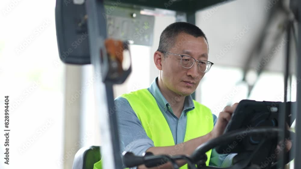 person working with tablet in factory person working with tablet in factory