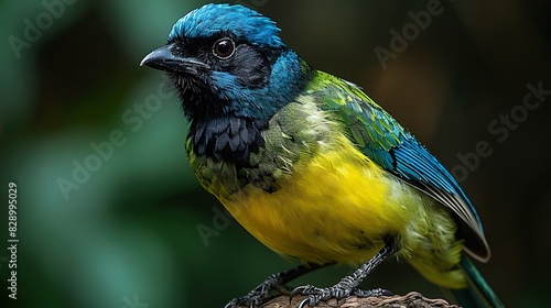 adult male Green Jay Cyanocorax yncas with bright green and yellow plumage found in Mexico North America photo