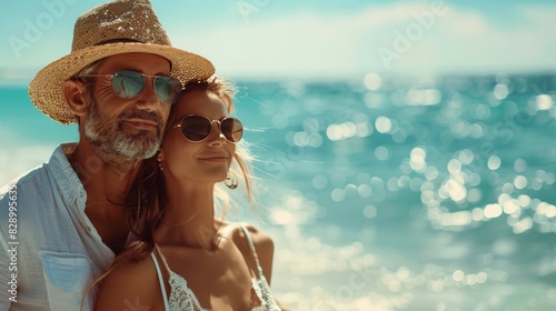 Man and Woman Standing on Beach