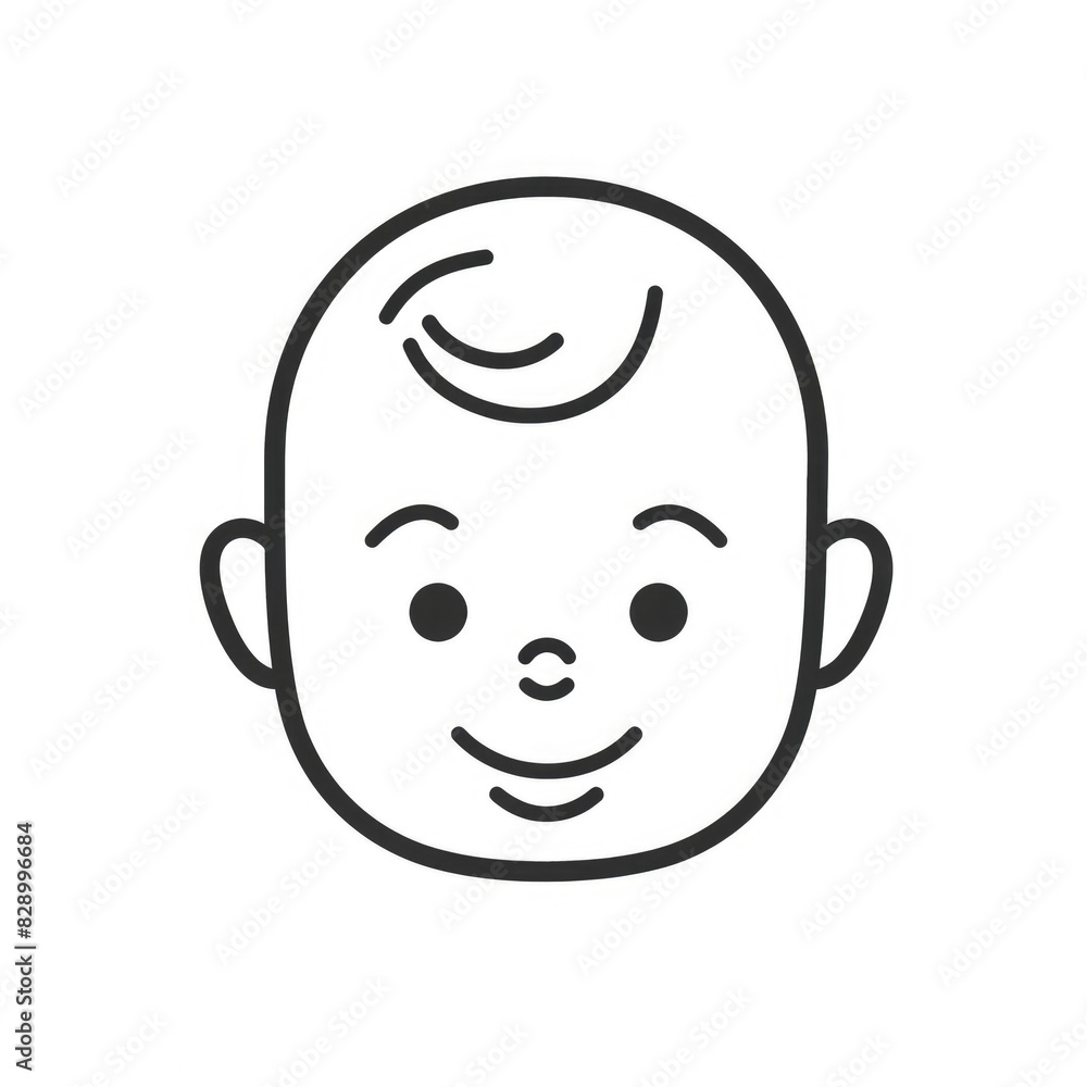 Baby Face Illustration. Cute Little Boy Icon for Children's Design Baby Face Illustration. Cute Little Boy Icon for Children's Design