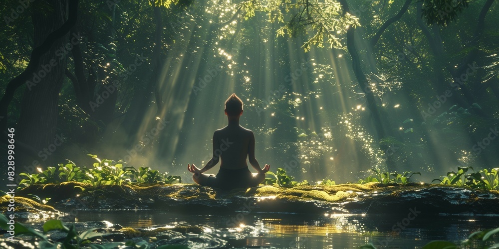 Tranquil Morning Meditation, generative ai Tranquil Morning Meditation, generative ai