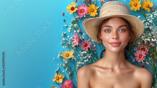 Woman Wearing Hat and Sunglasses in Front of Palm Leaves