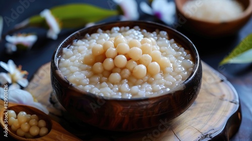 Sweetened Tapioca Pearl Dessert A Delightful Vrat Upvas Offering photo