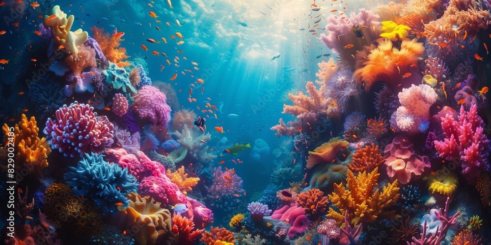 Fototapeta premium Tropical Reef Fertility Dance, generative ai