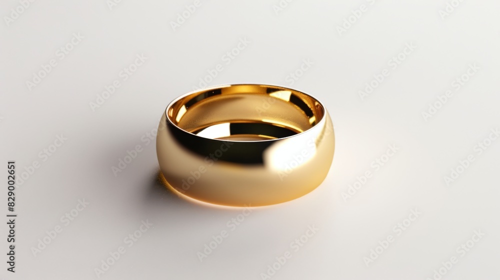 Golden ring on white background. Jewelry luxurious accessory Golden ring on white background. Jewelry luxurious accessory