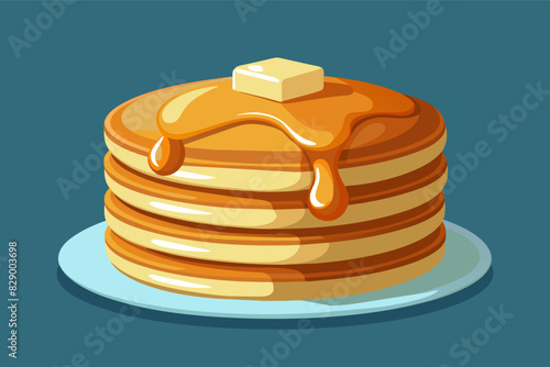 a stack of pancakes with syrup on top