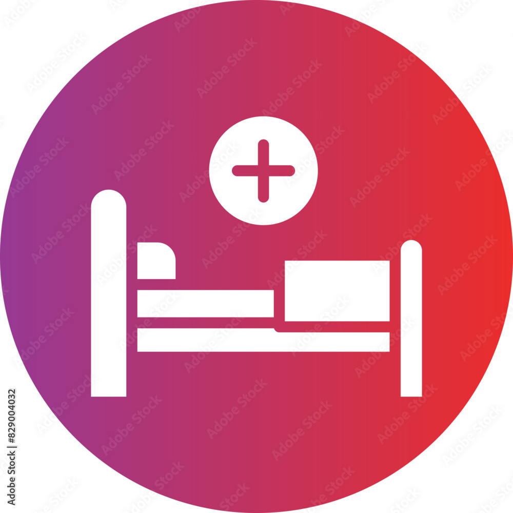 Fototapeta premium Hospital Bed Icon Style