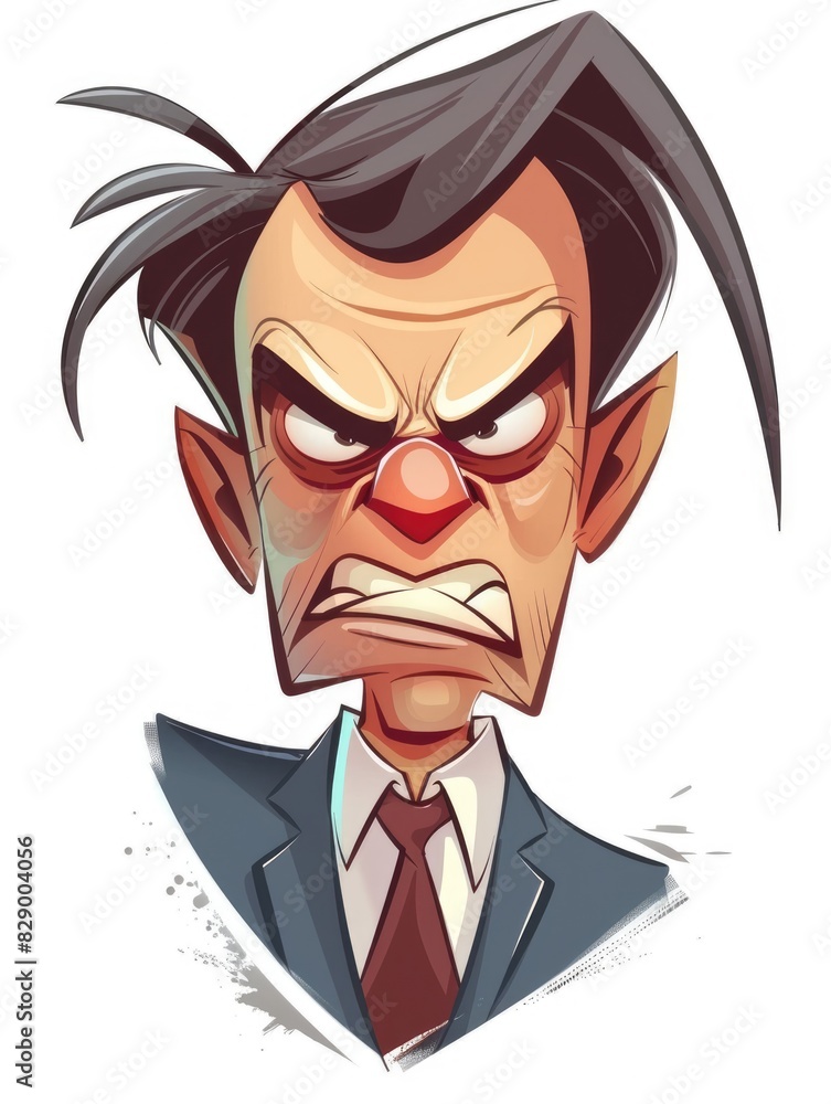 Angry Cartoon Man Expressing Stress and Frustration. Mad Businessman Character Blowing Off Steam Angry Cartoon Man Expressing Stress and Frustration. Mad Businessman Character Blowing Off Steam