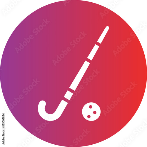 Field Hockey Stick Icon Style