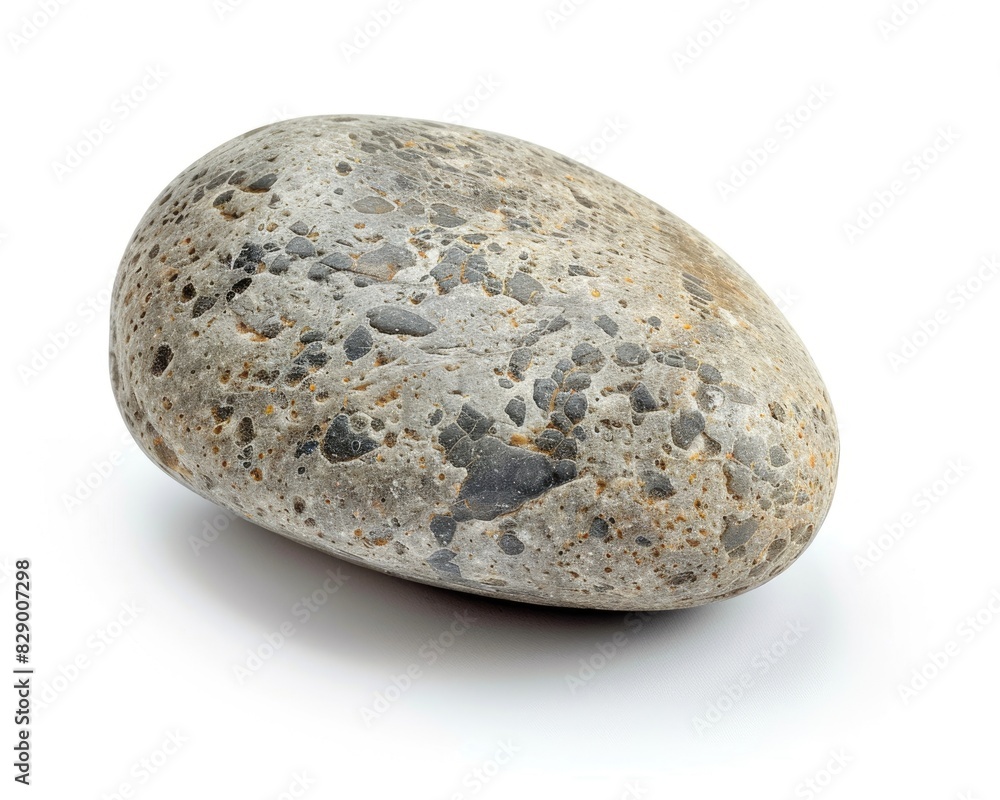 Smooth Rock. Rounded Pebble Isolated on White Background in Nature Smooth Rock. Rounded Pebble Isolated on White Background in Nature