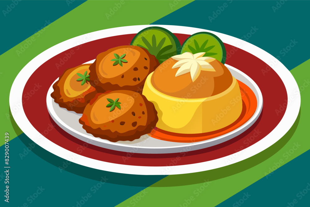 a plate of food with a side of fruit, A meal comprising a dish accompanied by a serving of fresh fruit on the side. a plate of food with a side of fruit, A meal comprising a dish accompanied by a serving of fresh fruit on the side.