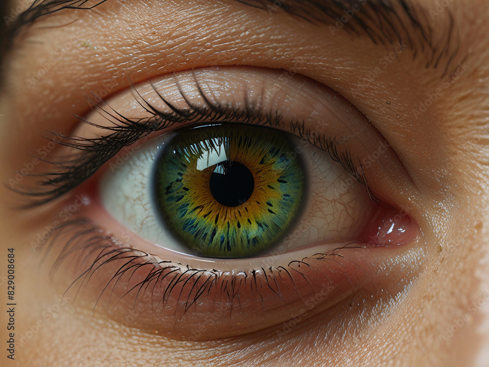 Fototapeta premium Eye with green iris