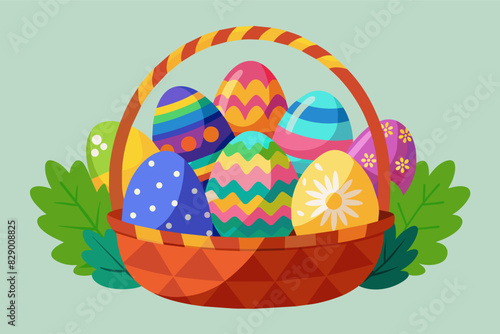 a basket filled with colorful easter eggs, a basket filled with colorful easter eggs