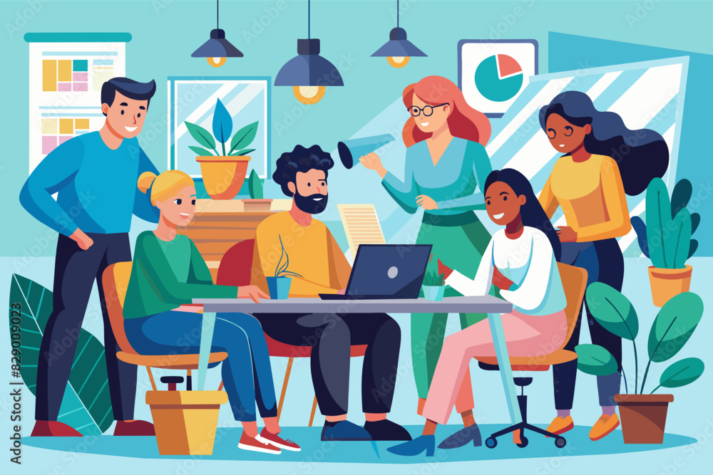 a group of people working on laptops in an office, In an office setting, there is a team of individuals diligently working on laptops. a group of people working on laptops in an office, In an office setting, there is a team of individuals diligently working on laptops.