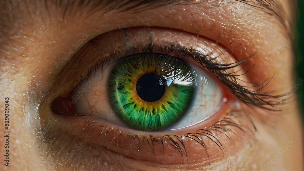 Fototapeta premium Eye with green iris
