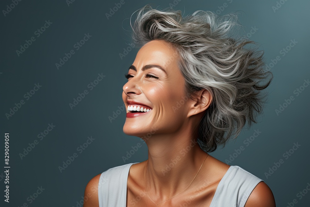 beautiful woman with gray hair beautiful woman with gray hair