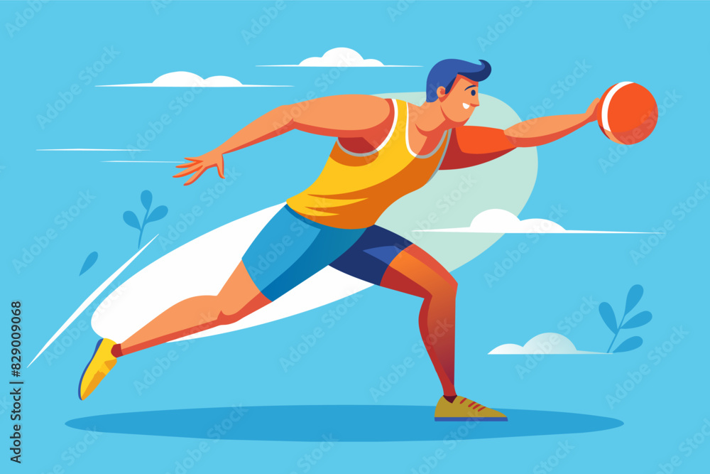 a man throwing a ball in a track and field, A male individual is tossing a ball at a track and field venue. a man throwing a ball in a track and field, A male individual is tossing a ball at a track and field venue.