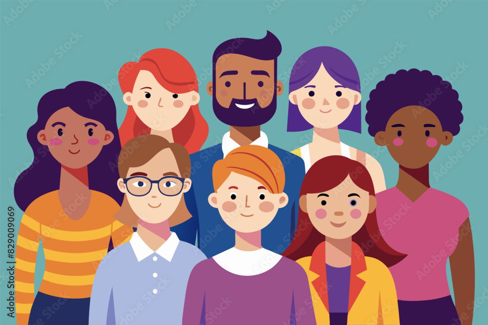 a group of people standing together in a line, A collective of individuals standing in a row. a group of people standing together in a line, A collective of individuals standing in a row.
