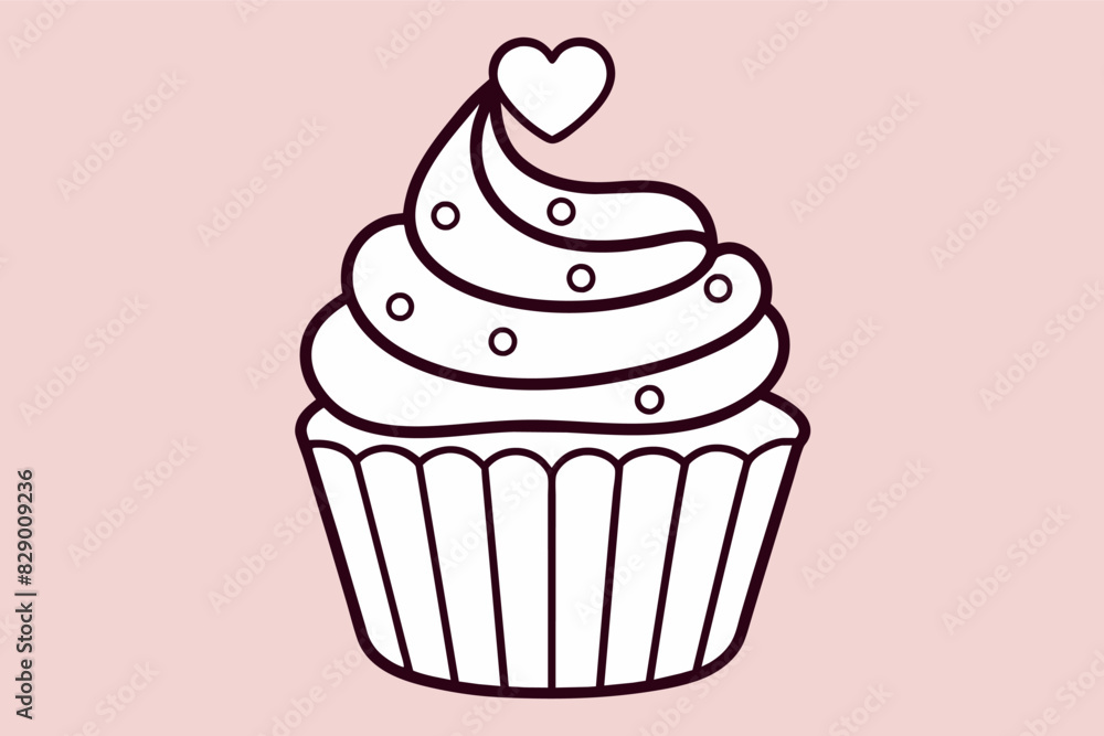 a cupcake with a swirl on top, An adorned cupcake with a decorative swirled topping. a cupcake with a swirl on top, An adorned cupcake with a decorative swirled topping.
