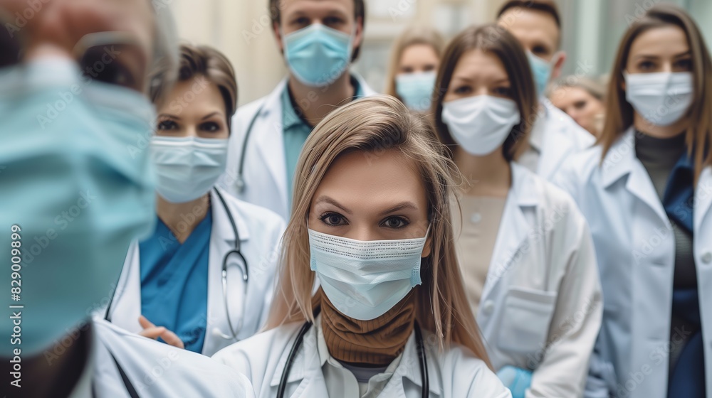 Medical Team in Face Masks, Coronavirus Concept