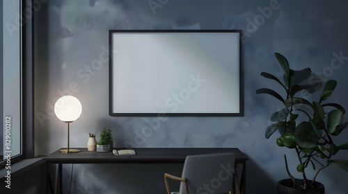 Blank Frame On Wall Room Design mock up © AnastasiiaSai