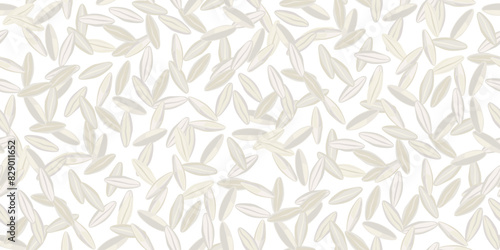 Steamed mound rice grains food seamless pattern. Asian rice, chinese hot rice. Organic basmati rice. Great for menu, label, product packaging, recipe. Healthy and tasty food ideas. Vector illustration