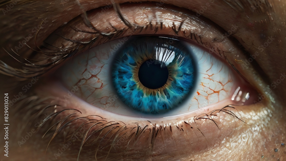 Naklejka premium Eye with Blue Iris