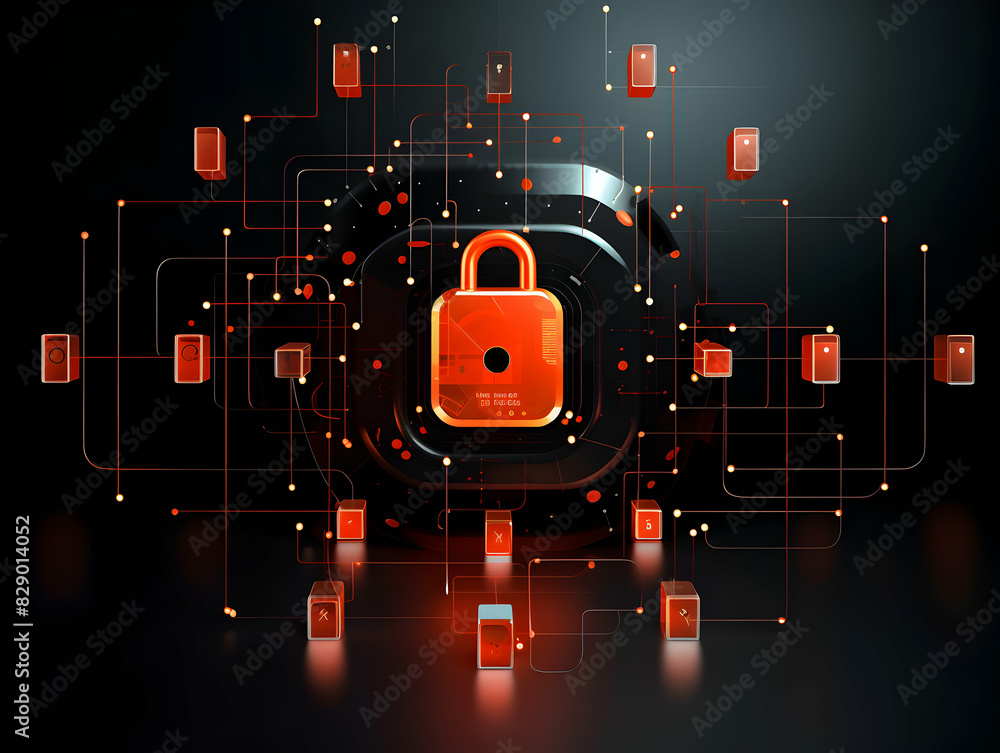 Internet and data security, Cybersecurity and privacy concepts to protect data. Lock icon and internet network security technology. digital security background, Cloud and Hosting Security