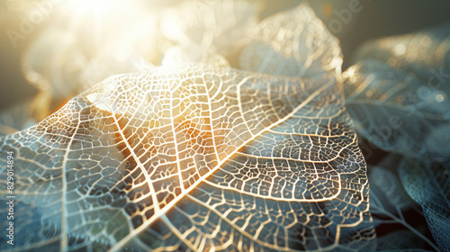 Nature's Intricate Lace: Close-Up of Leaf Veins