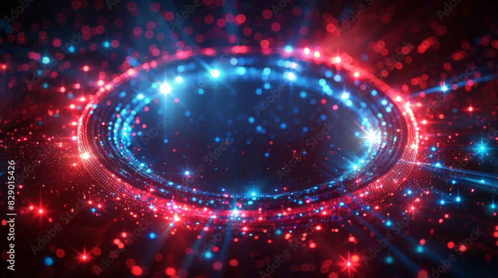 Blue and Red Circle With Lights Blue and Red Circle With Lights
