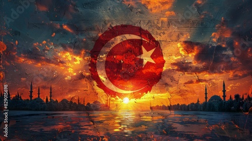 Painting of the Flag of Turkey
