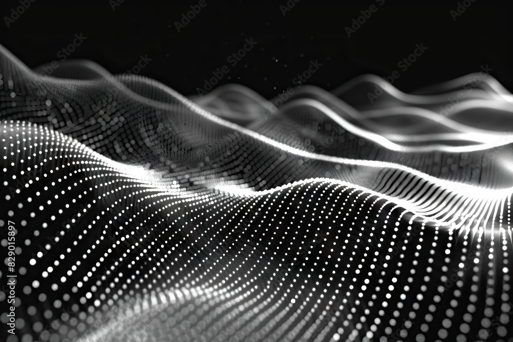 Futuristic digital background with wave of dots and lines. Futuristic digital background with wave of dots and lines.