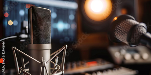Recording Studio with Microphone photo