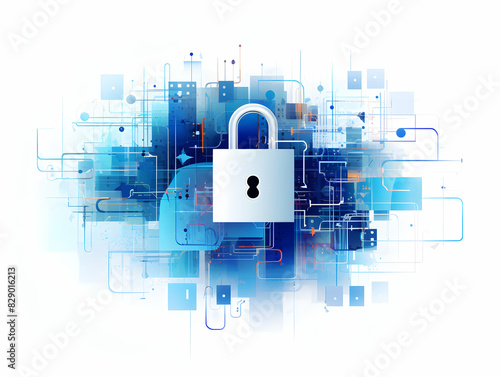 Internet and data security, Cybersecurity and privacy concepts to protect data. Lock icon and internet network security technology. digital security background, Cloud and Hosting Security