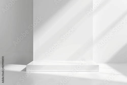 Empty white studio background. Design for displaying product. Empty white studio background