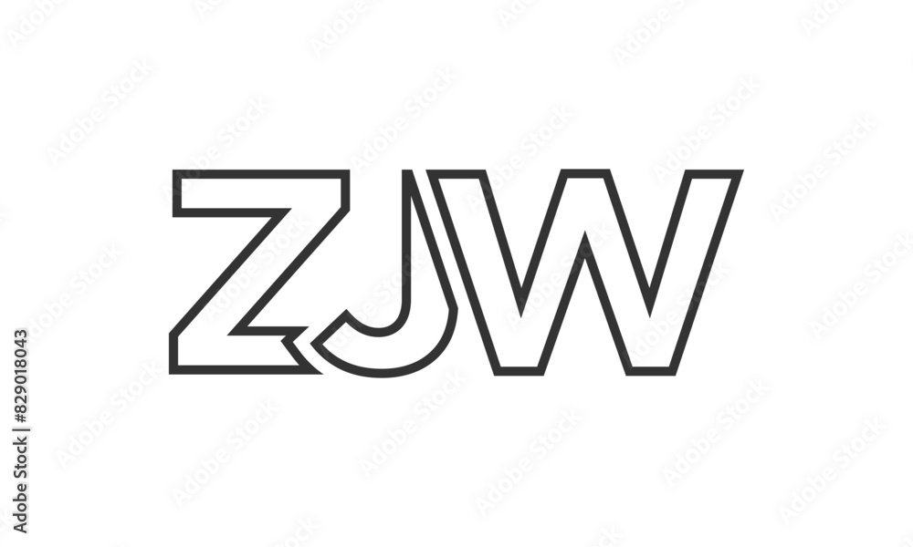 ZJW logo design template with strong and modern bold text. Initial based vector logotype featuring simple and minimal typography. Trendy company identity. ZJW logo design template with strong and modern bold text. Initial based vector logotype featuring simple and minimal typography. Trendy company identity.