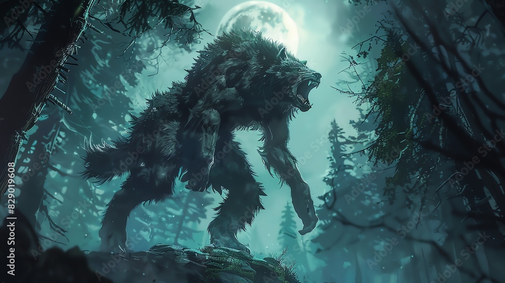 The description for the image is:..A werewolf is a mythical creature that is said to be a human who can transform into a wolf The description for the image is:..A werewolf is a mythical creature that is said to be a human who can transform into a wolf