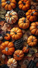 Two Pumpkins on Firewood Pile