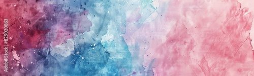 water color soft pink, blue, red, with grunge background photo