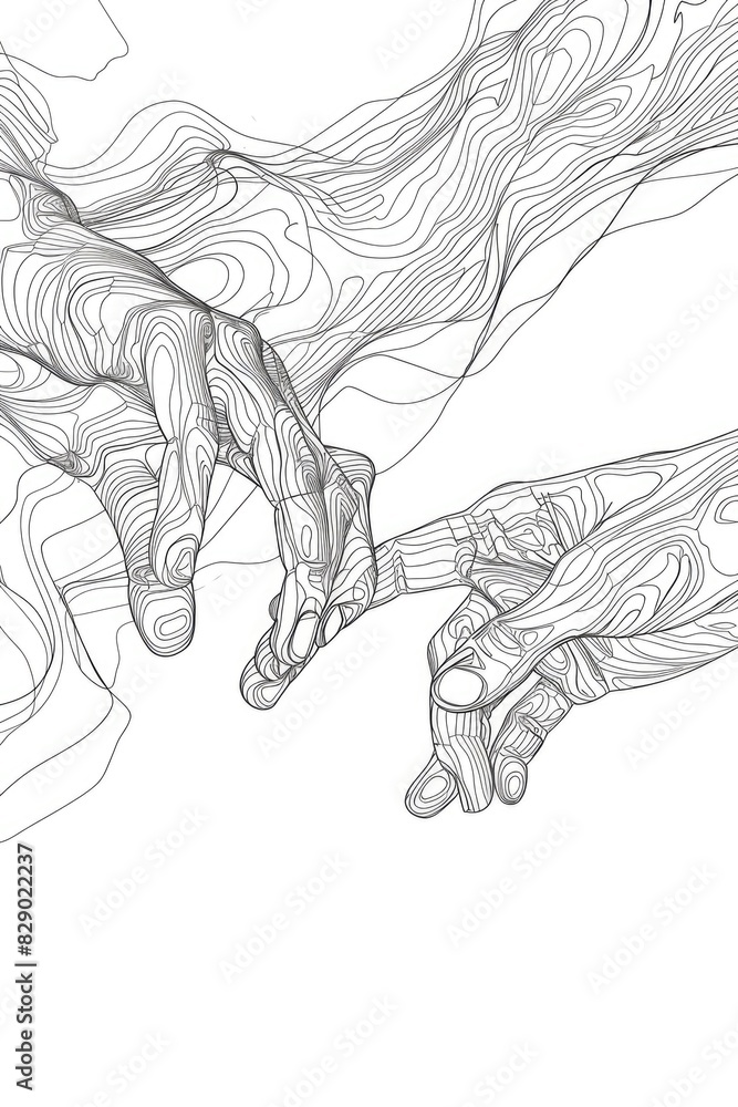 Obraz premium A simple illustration of two hands touching. Suitable for various projects