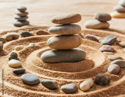 Stapled stones in a sand circle