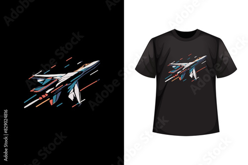 Trendy T shirt design with fighter jet Biman, T shirt design  