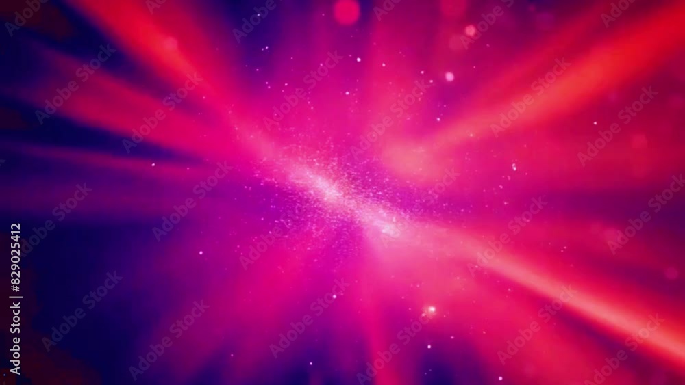 Red Exploding Stars Background Particles exploding from the center, with bokeh lights simulating a ...