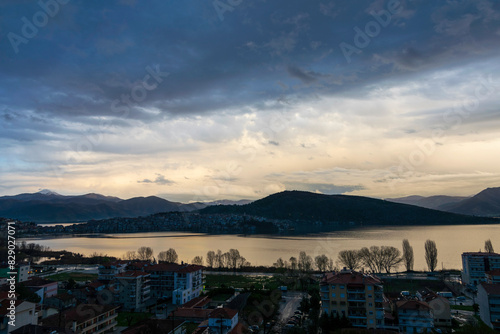 sunset over the lake