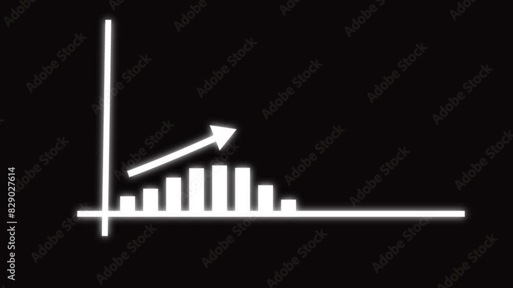 Neon business graph chart icon animation . Financial graph background. Neon business graph chart icon animation . Financial graph background.