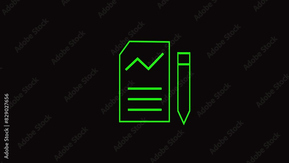 document check mark animated outline icon. document check mark line icon 4k motion design for web design, mobile apps, ui design